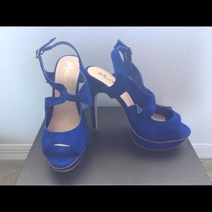 New blue high heel sandals
